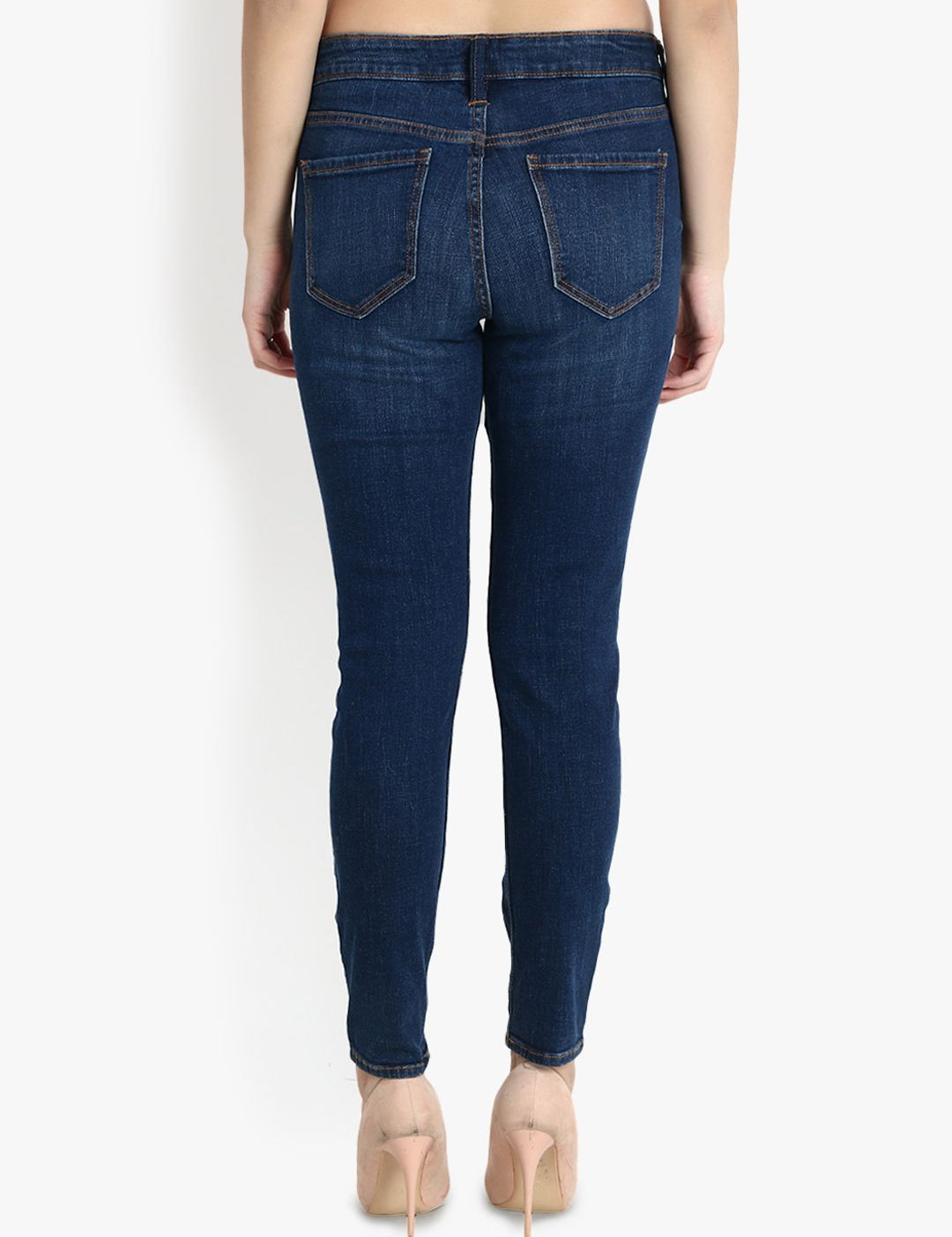 Kotty Women Blue Skinny Fit Mid-Rise Mildly Distressed Jeans