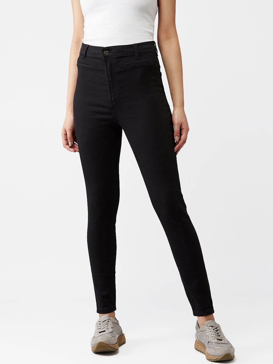 Kotty Women Black Skinny Fit High-Rise Clean Look Jeans