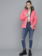 Kotty Women Pink Hooded Puffer Jacket