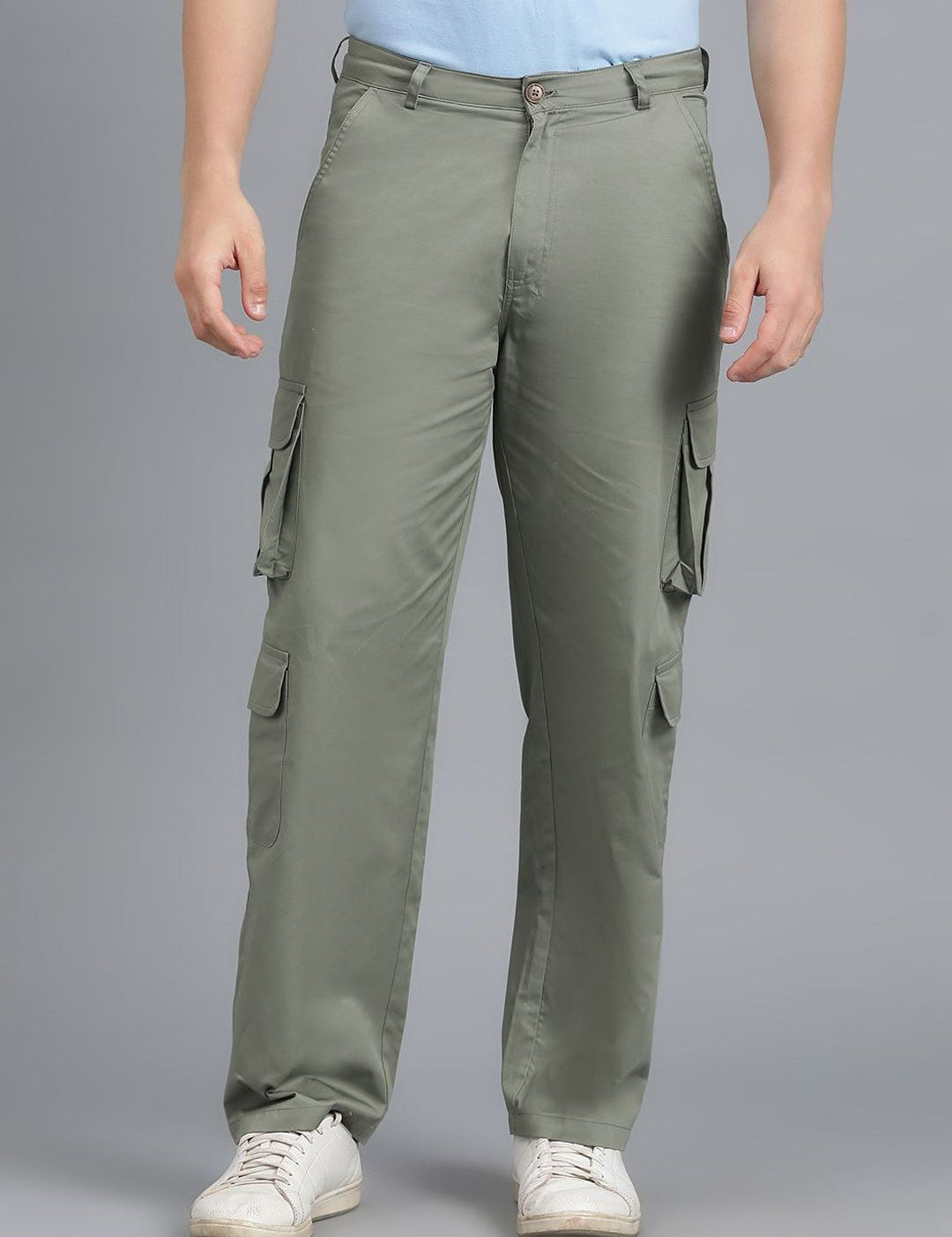 Kotty Men Relaxed Low-Rise Easy Wash Cargos Trousers