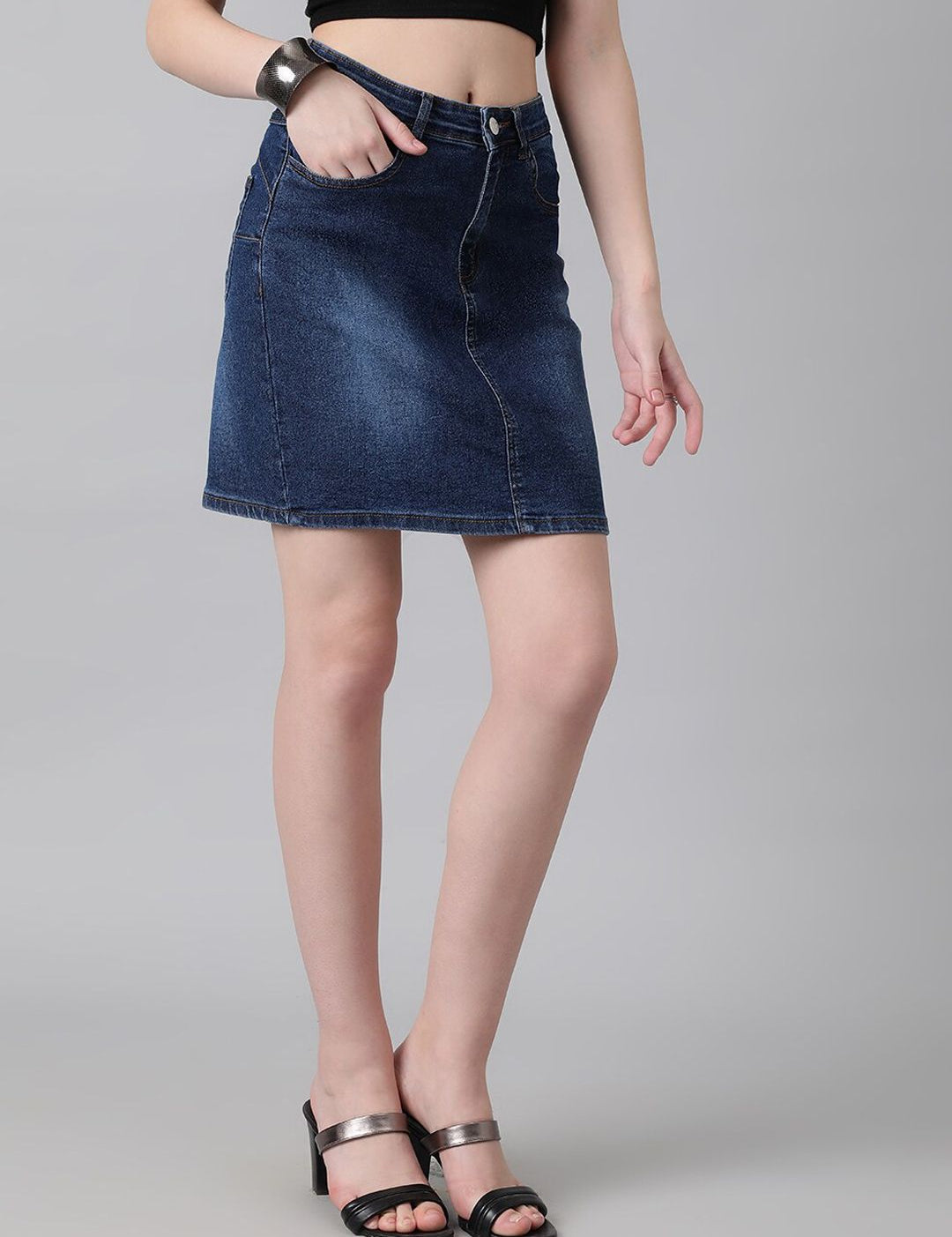 Kotty Denim Straight Skirt