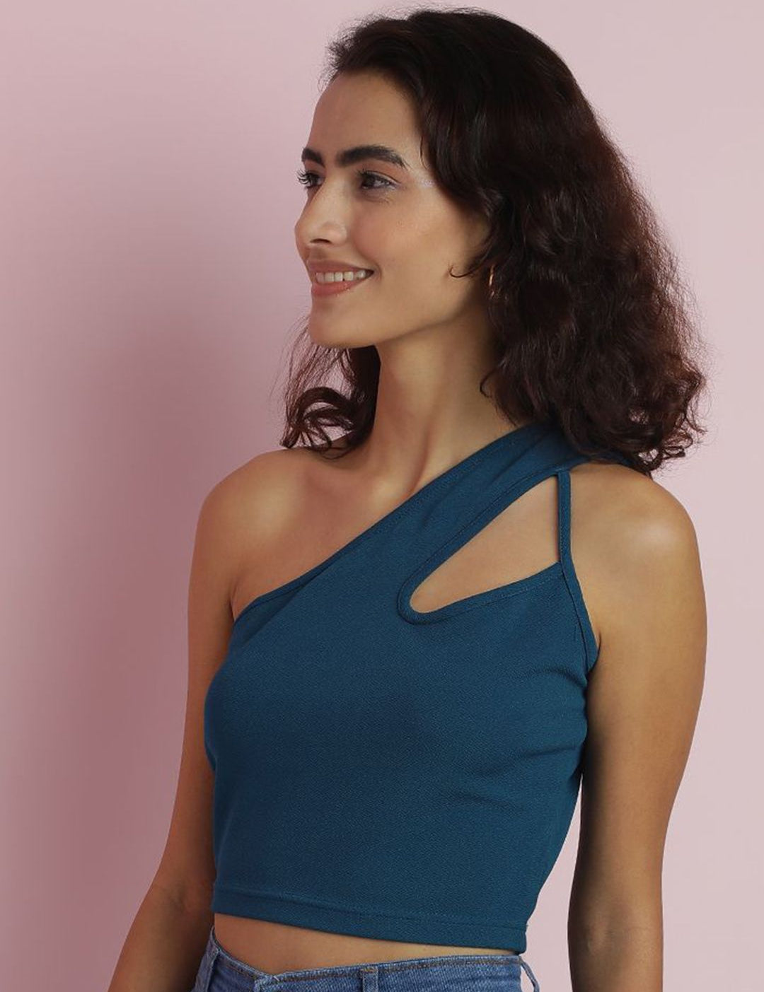 Kotty Women Solid One Shoulder Top