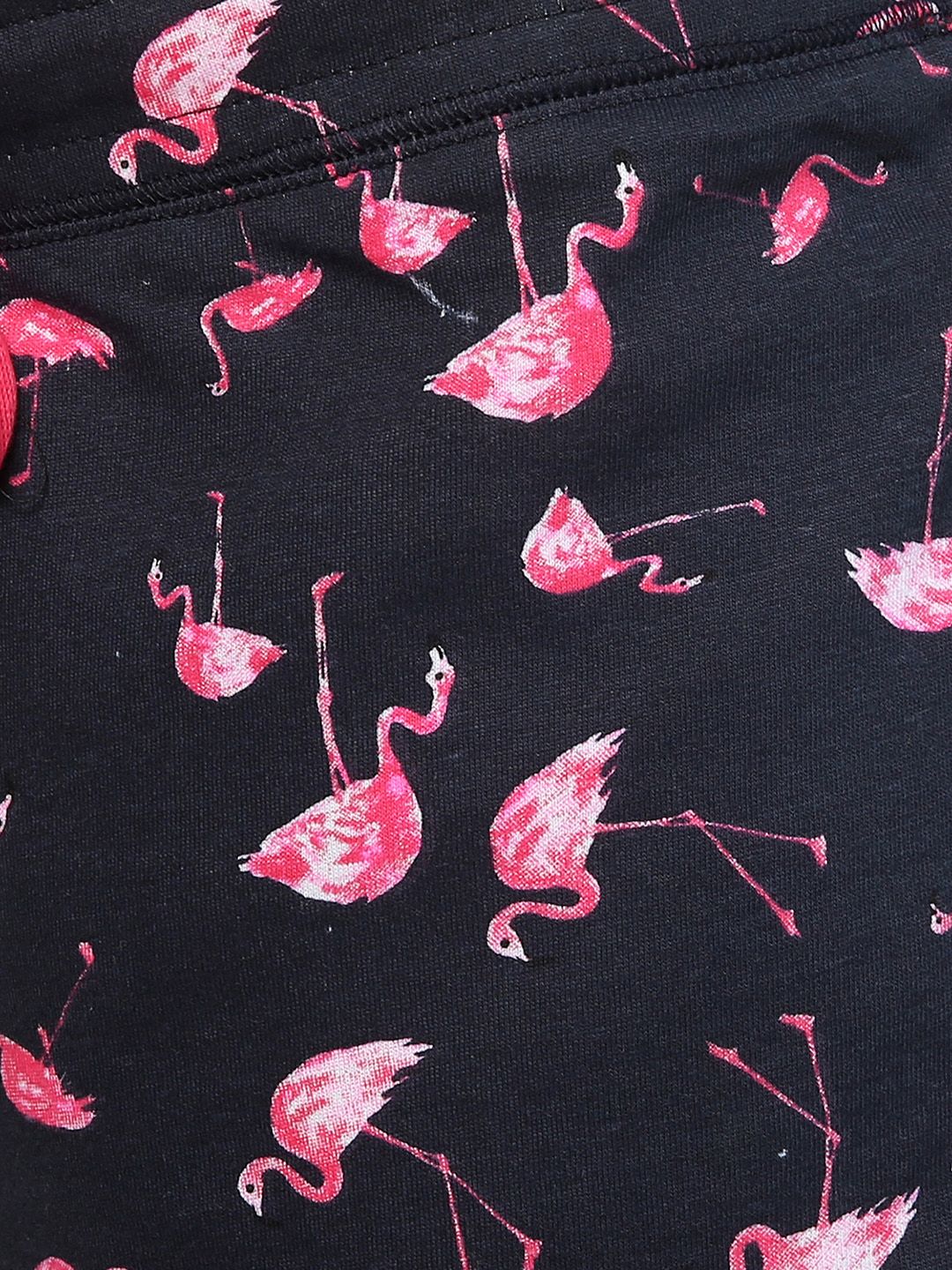 Kotty Women Black & Pink Printed Lounge Shorts KTTSLEEPSHORTS166