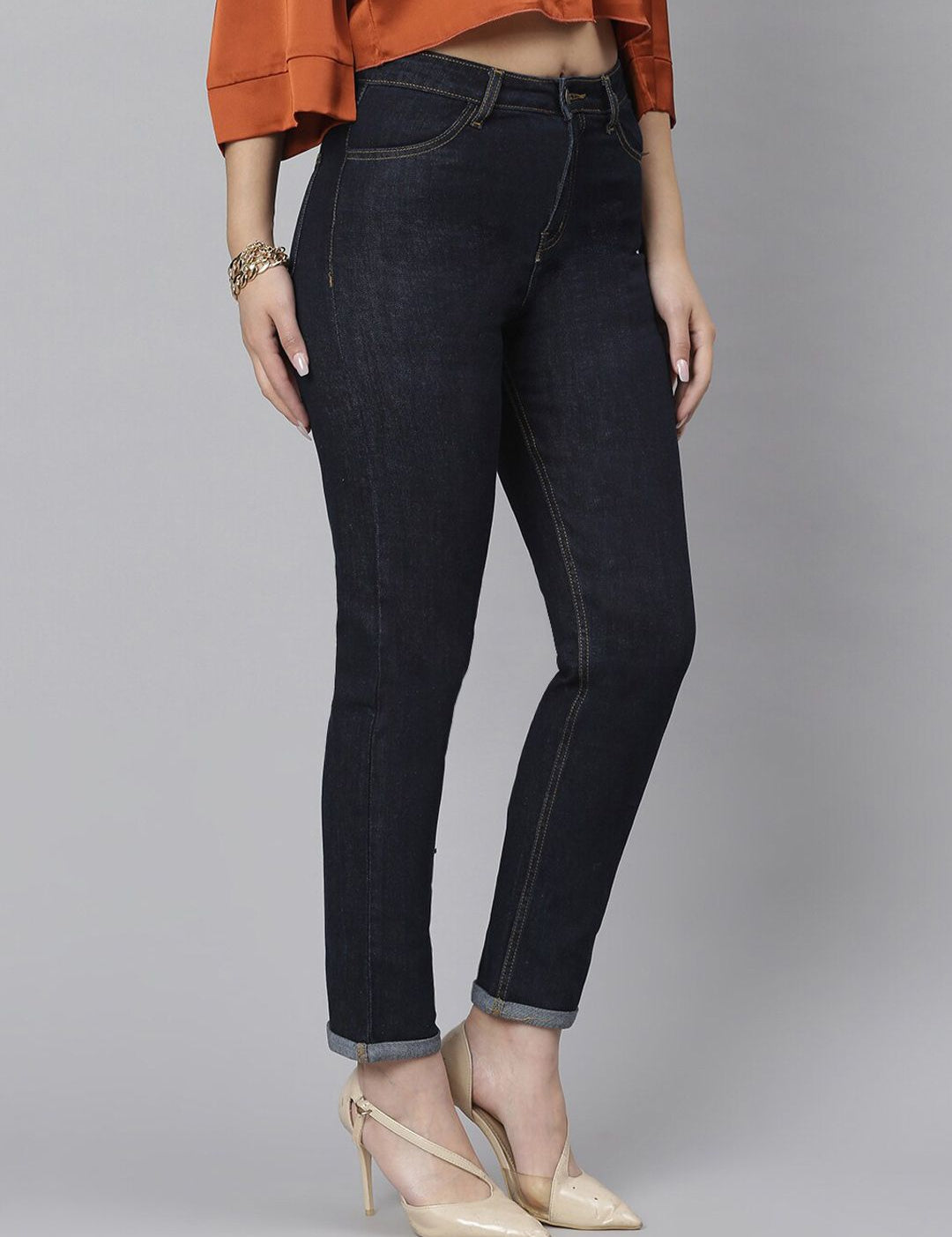 Kotty Women Blue Slim Fit High-Rise Clean Look Jeans