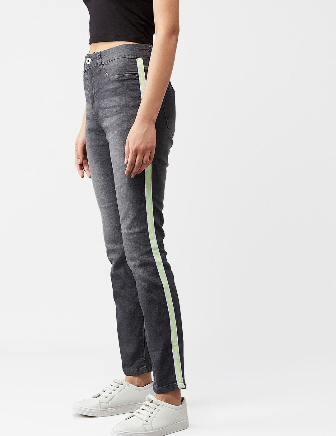 Kotty Women Grey Skinny Fit High-Rise Clean Look Jeans