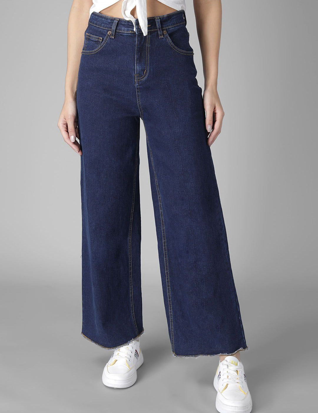 Kotty Women Blue Flared High-Rise Clean Look Jeans