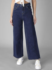 Kotty Women Blue Flared High-Rise Clean Look Jeans