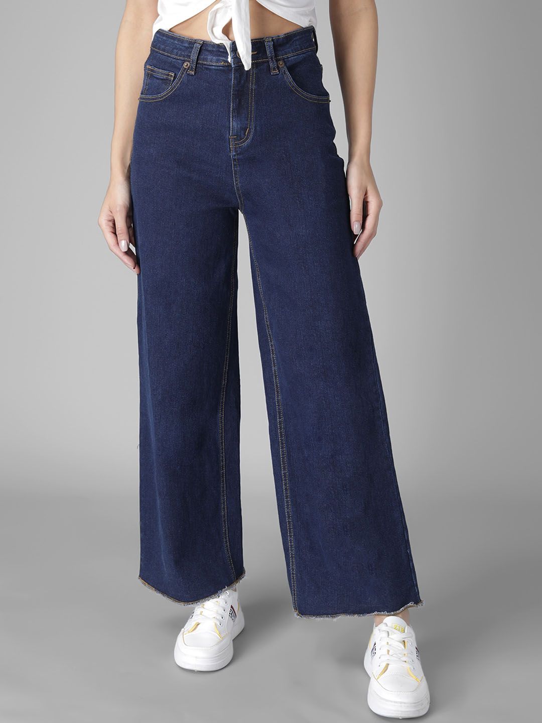 Kotty Women Blue Flared High-Rise Clean Look Jeans