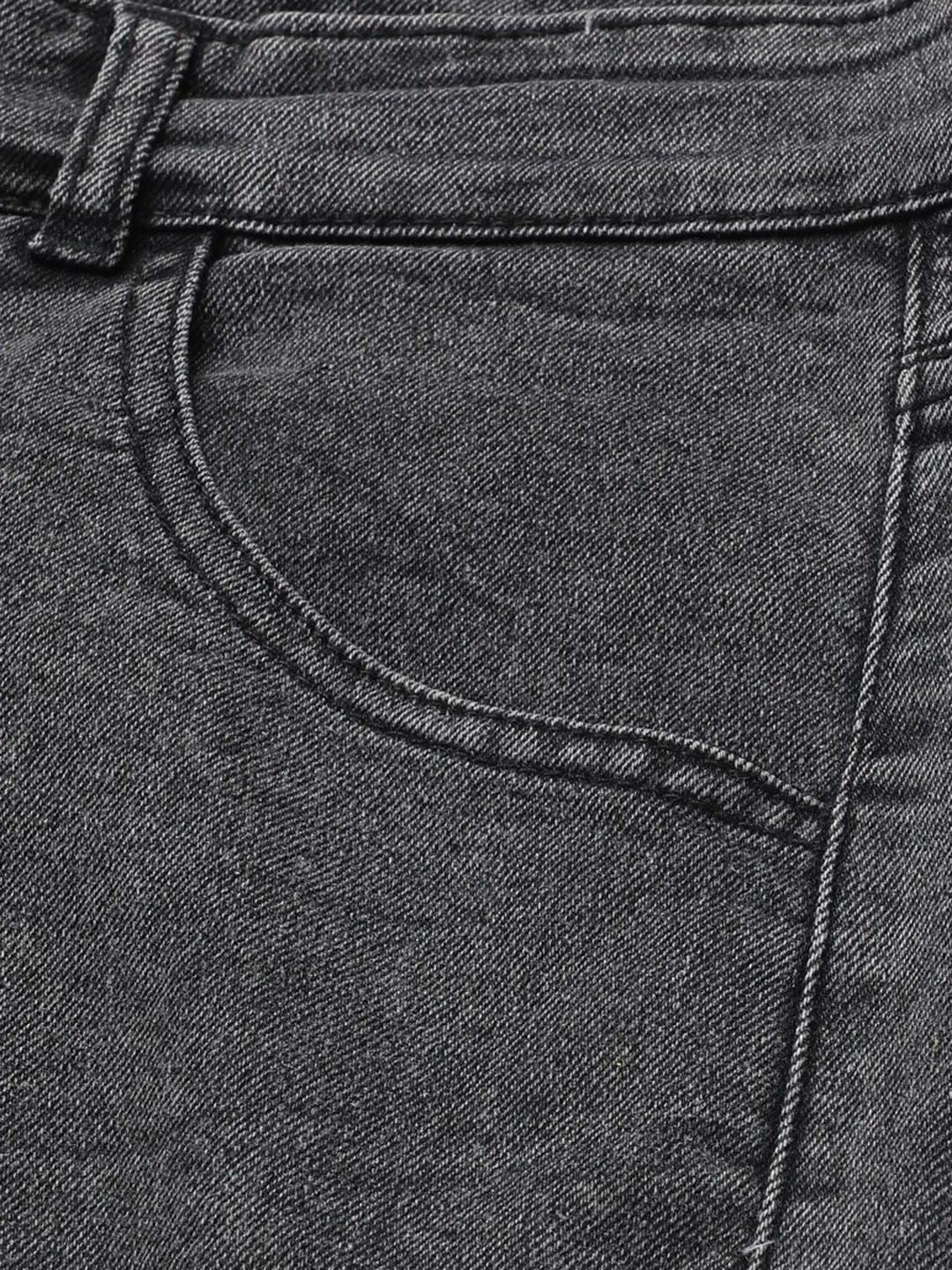 Kotty Men Charcoal Jean Fit Low-Rise Heavy Fade Stretchable Jeans