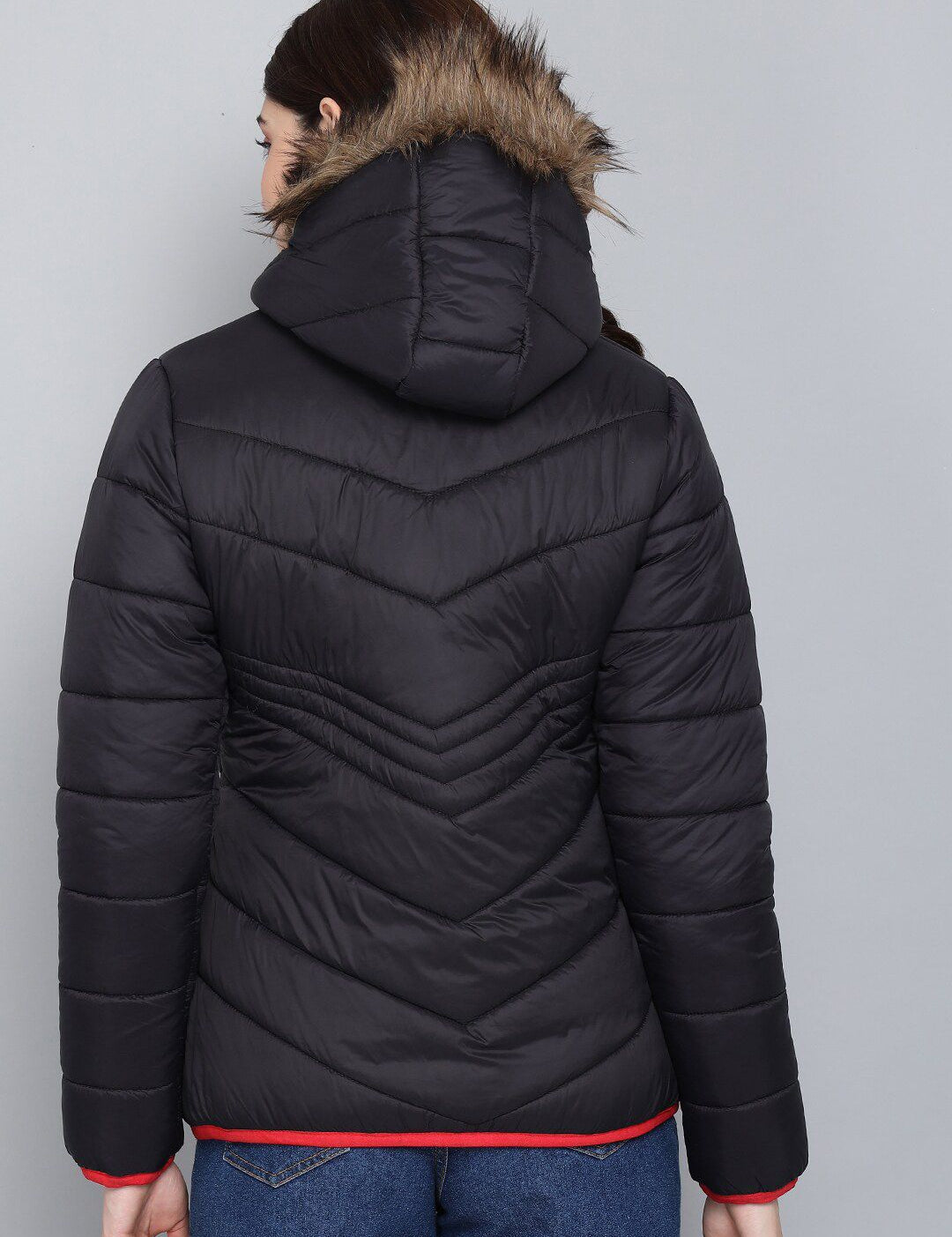 Kotty Women Black Solid Outdoor Puffer Jacket