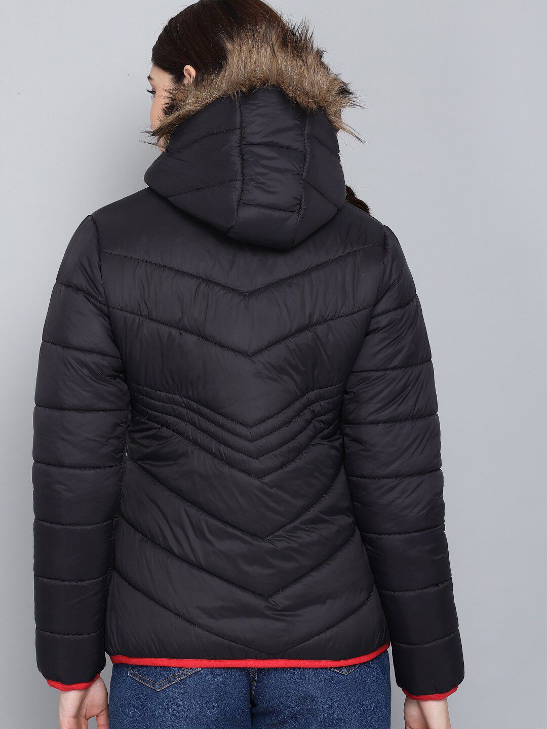 Kotty Women Black Solid Outdoor Puffer Jacket