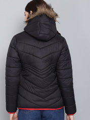 Kotty Women Black Solid Outdoor Puffer Jacket