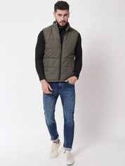 Kotty Men Olive Green Outdoor Puffer Jacket