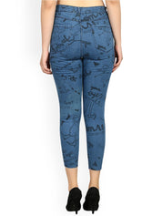 Kotty Women Blue Skinny Fit High-Rise Slash Knee Jeans