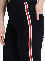 Kotty Women Black Skinny Fit High-Rise Slash Knee Jeans