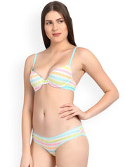 Kotty Women Multicoloured Striped Lingerie Set KTTIW128