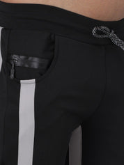 Kotty Men Black And White Striped Track Pant