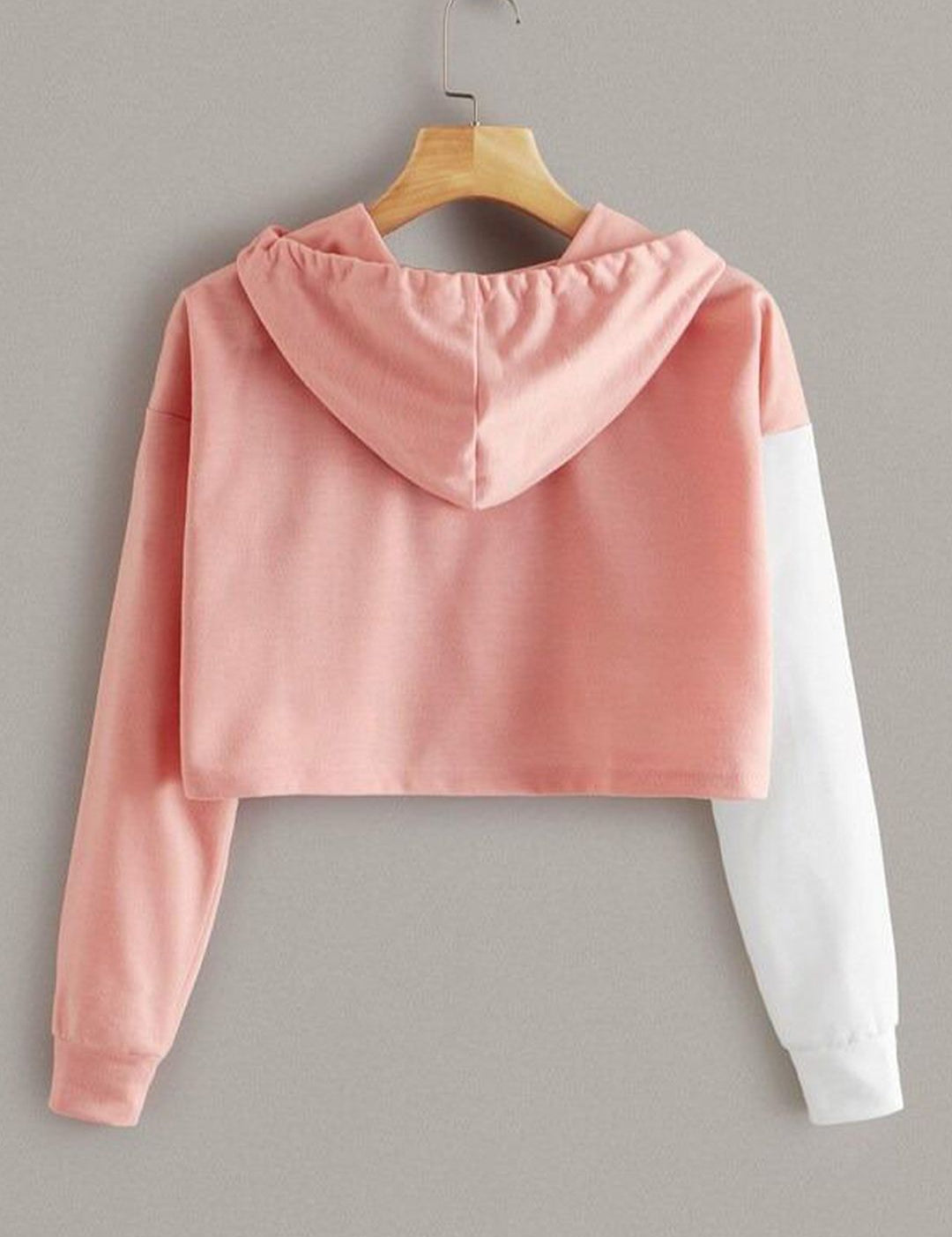 Kotty Girls Pink & White Colourblocked Hooded Sweatshirt