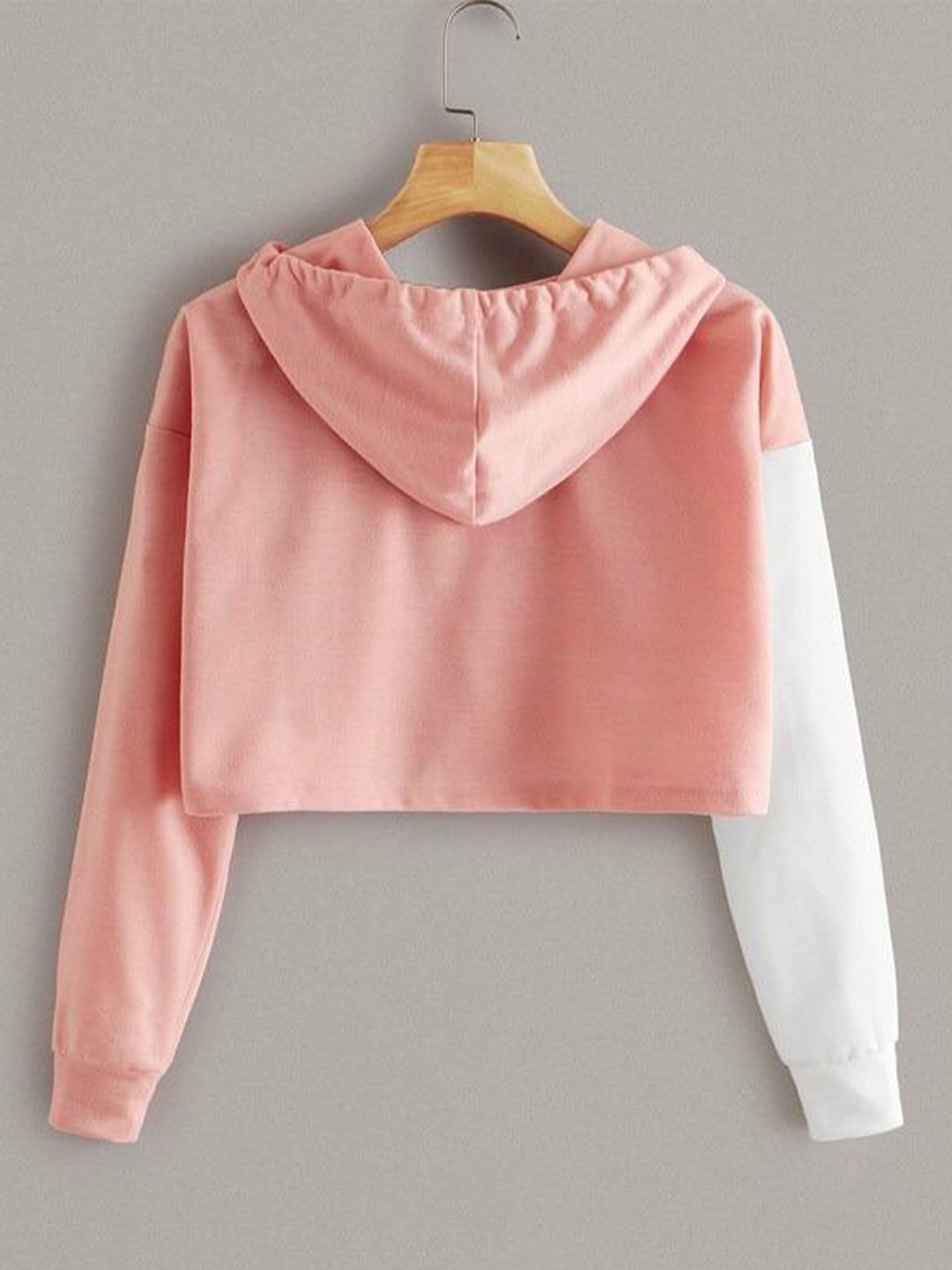 Kotty Girls Pink & White Colourblocked Hooded Sweatshirt