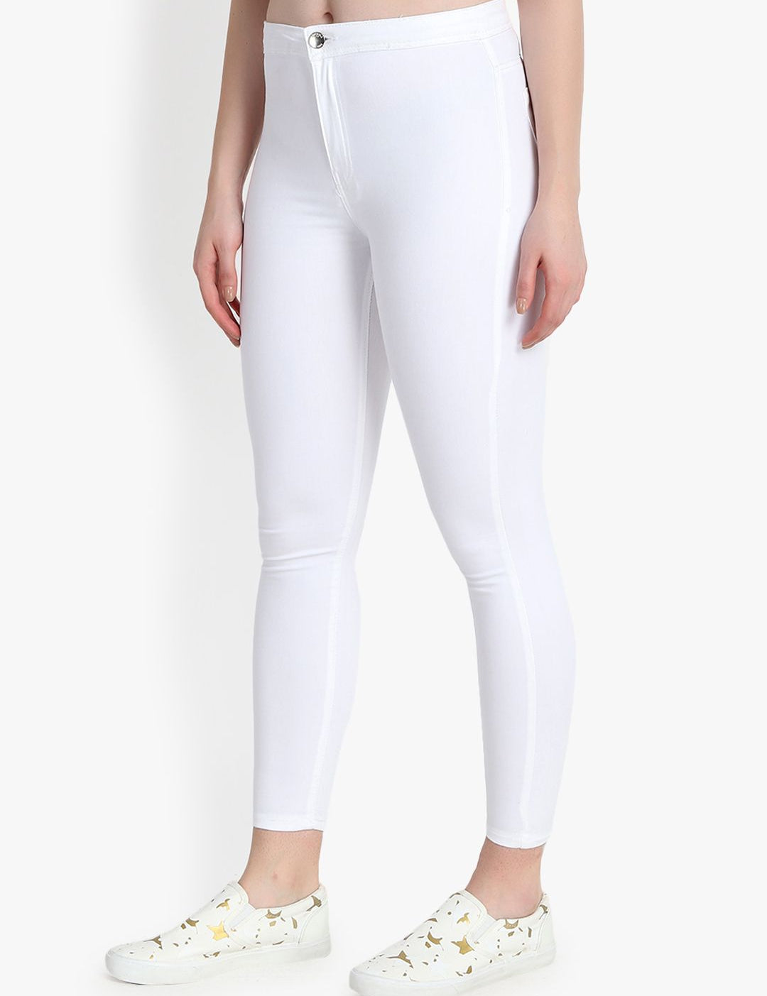 Kotty Women White Skinny Fit High-Rise Clean Look Jeans