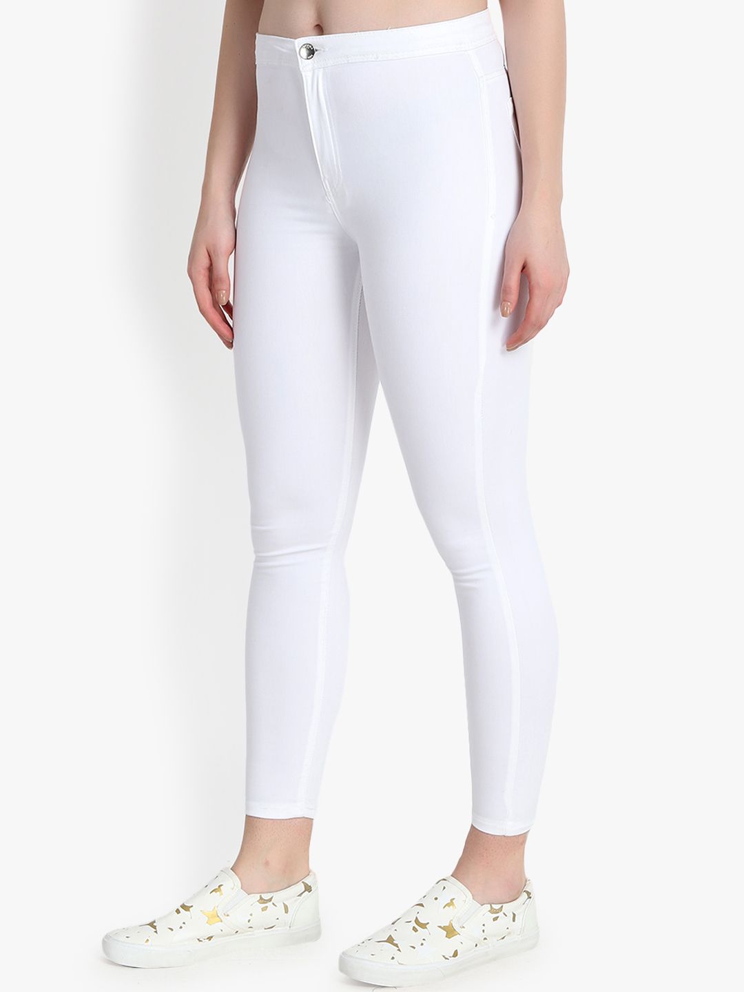 Kotty Women White Skinny Fit High-Rise Clean Look Jeans