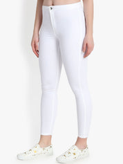 Kotty Women White Skinny Fit High-Rise Clean Look Jeans
