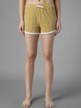 Kotty Women Striped Slim Fit Low-Rise Running with Technology Shorts