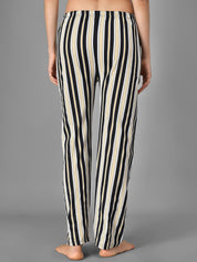 Kotty Women Black & White Striped Night Suit