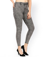 Kotty Women Grey Skinny Fit High-Rise Clean Look Stretchable Jeans
