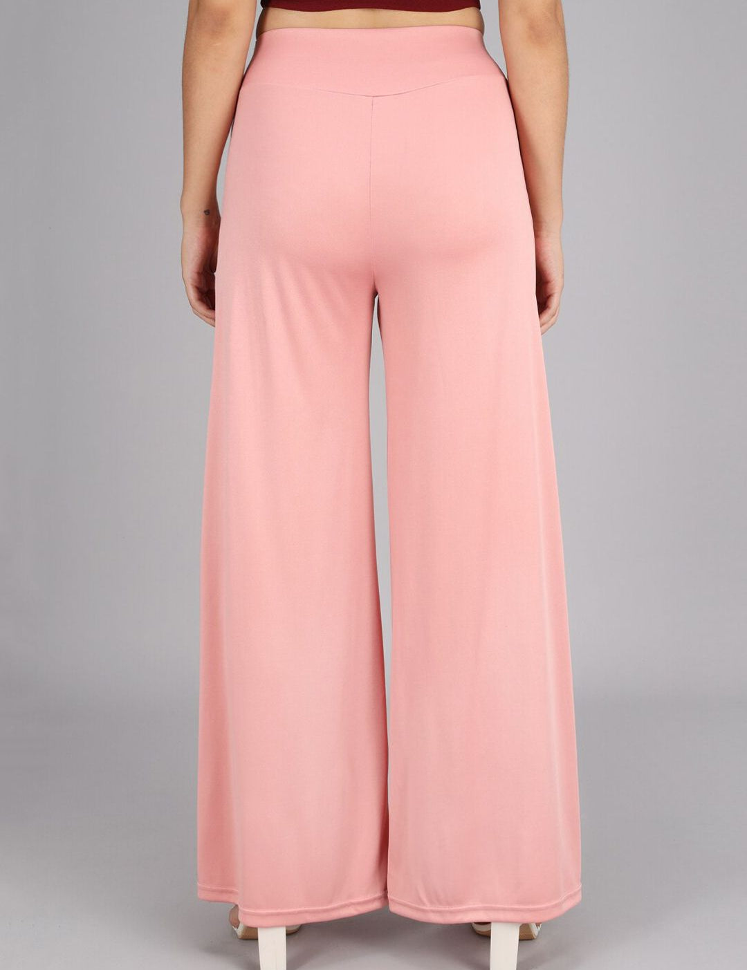 Kotty Women Pink Flared High-Rise Parallel Trousers