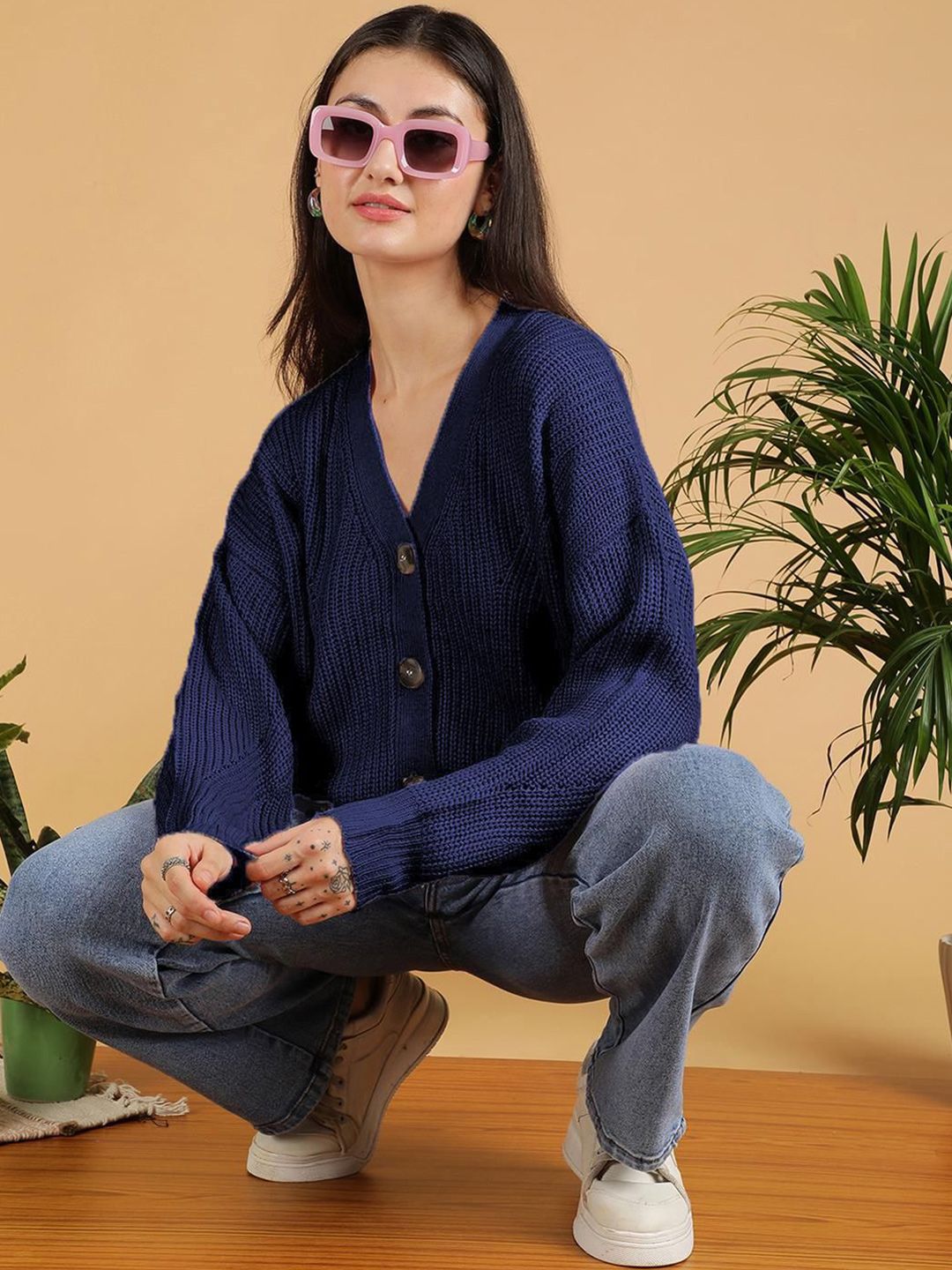 Kotty Women Long Sleeves Woolen Cardigan