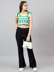 Kotty Embellished Cotton Crochet Crop Top