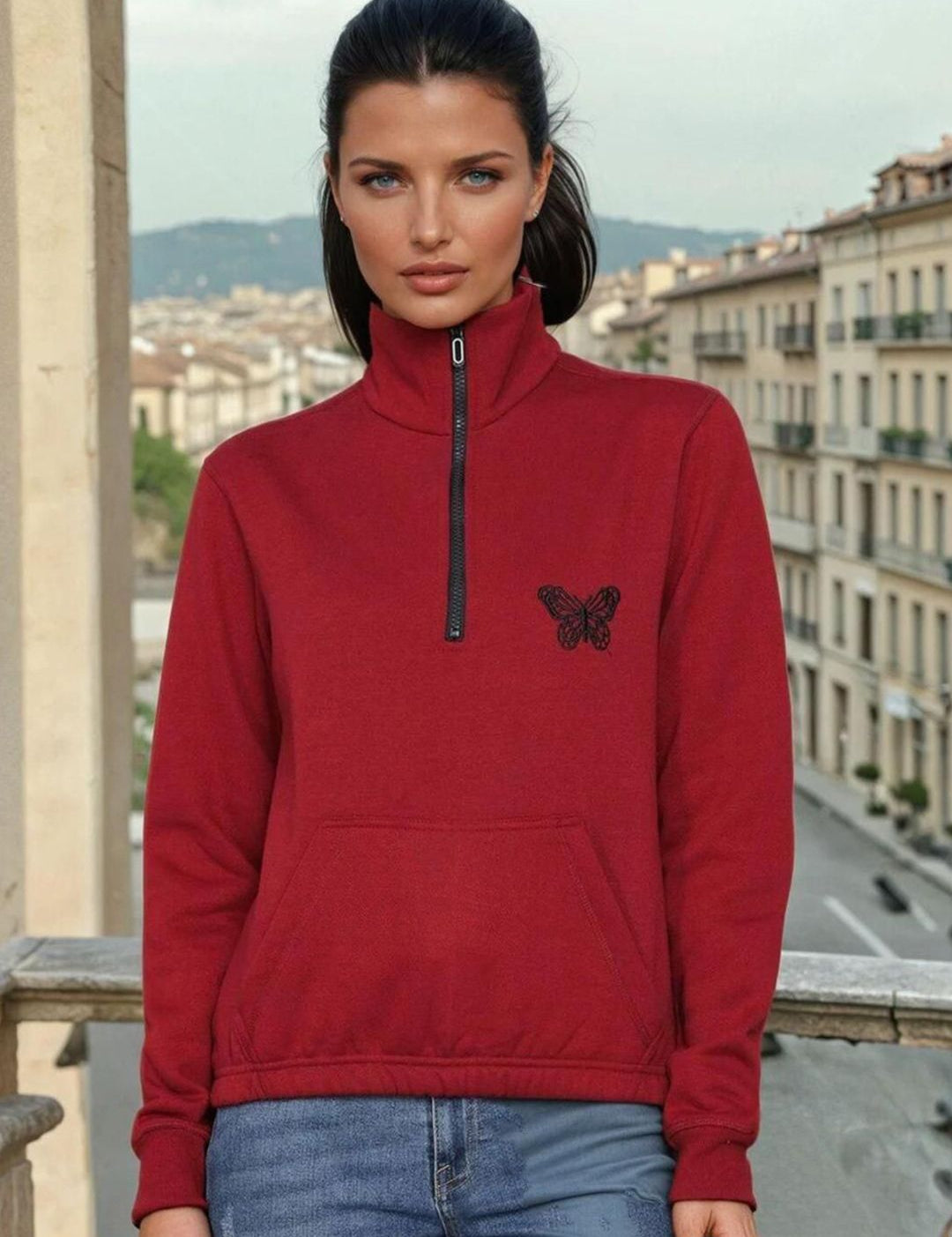 Kotty Women Mock Collar Sweatshirt