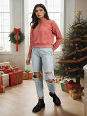 Kotty Women Round Neck Dry Fit Pullover Sweatshirt