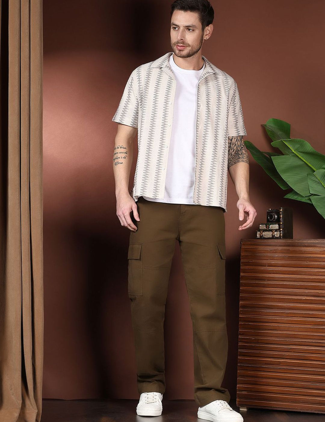 Kotty Men Relaxed Easy Wash Cargos Trousers