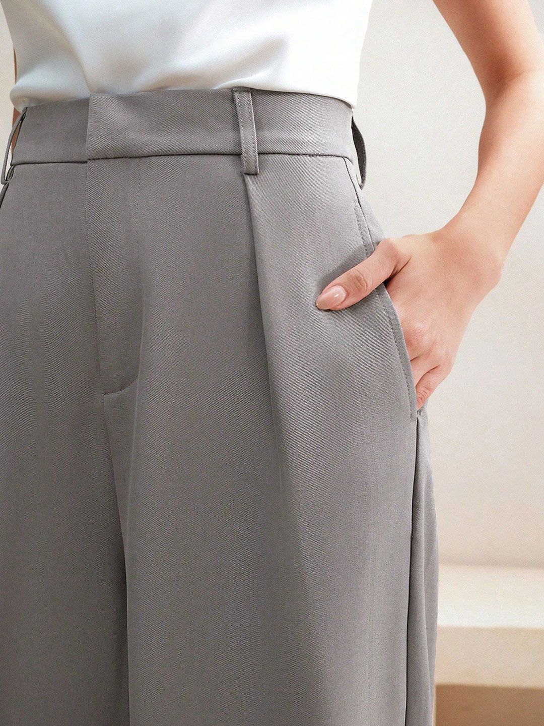Kotty Women Wide Leg High-Rise Easy Wash Pleated Trousers