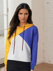 Kotty Women Colourblocked Hooded Sweatshirt