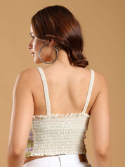 Kotty Women Embellished Cotton Crop Top