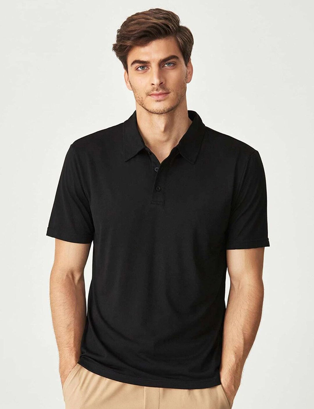 Kotty Black Polo Collar T-Shirt