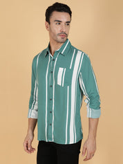 Kotty Men Relaxed Spread Collar Graphic Printed Cotton Casual Shirt