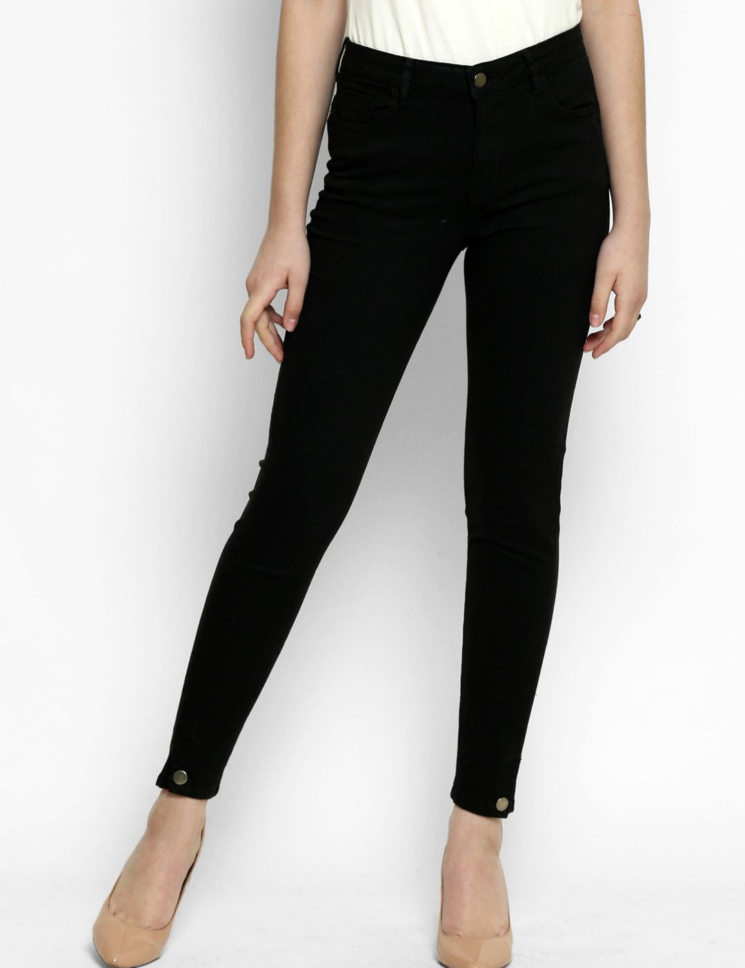 Kotty Women Black Skinny Fit High-Rise Clean Look Jeans