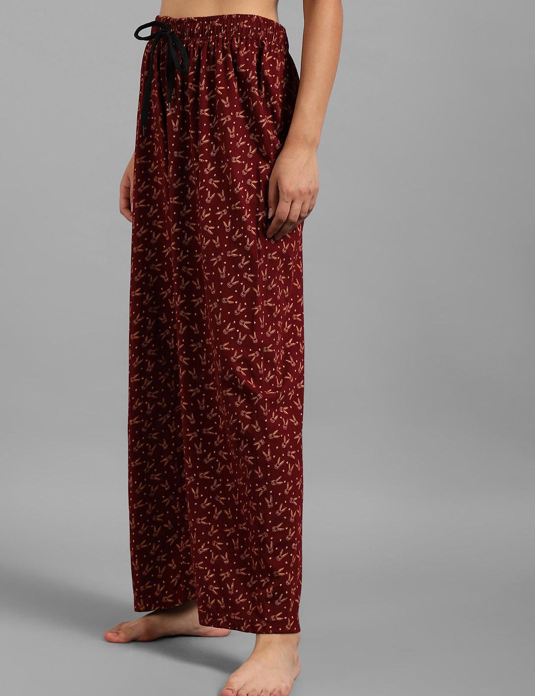 Kotty Women Maroon Printed Lounge Pants