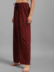 Kotty Women Maroon Printed Lounge Pants