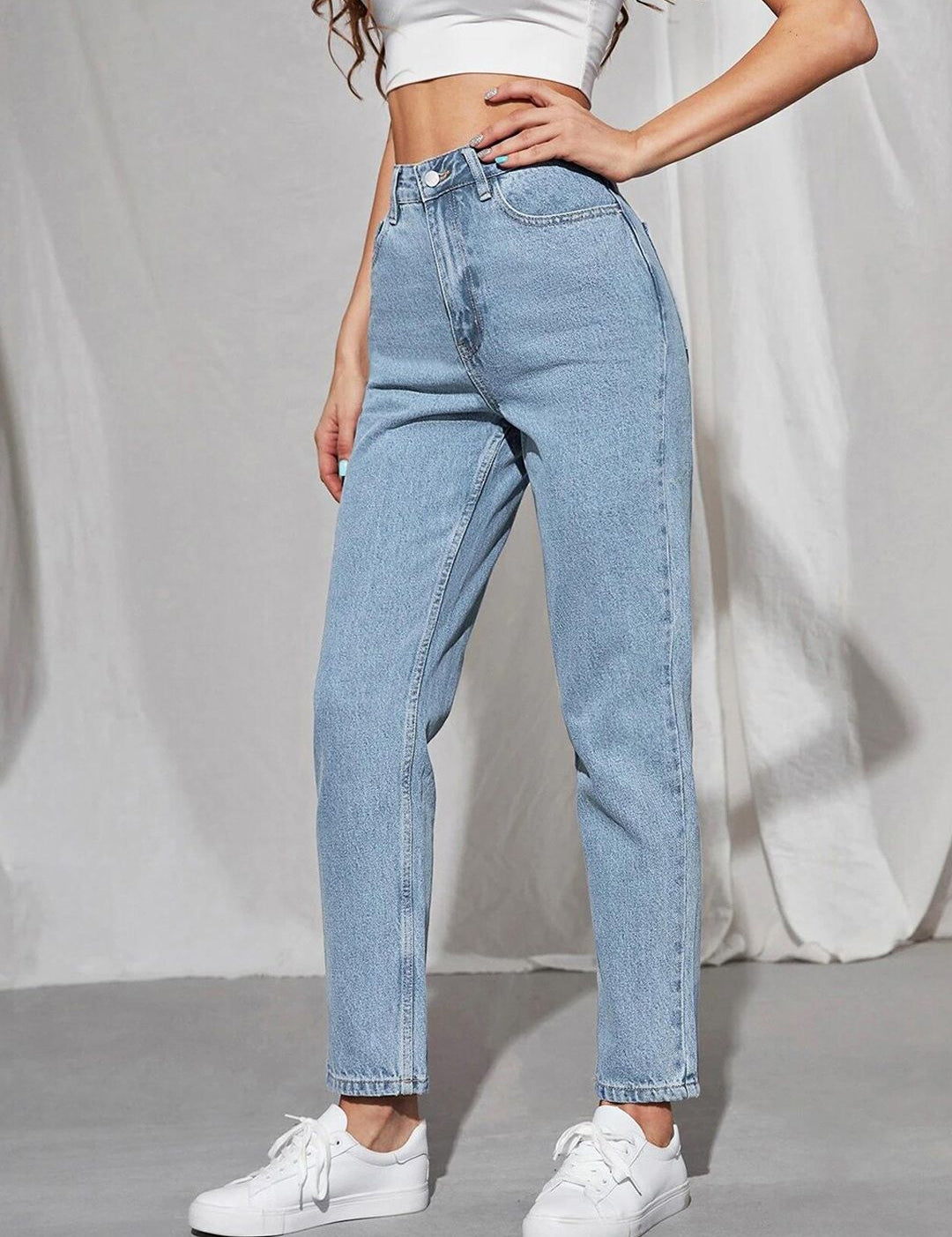 Kotty Women Blue Jean Straight Fit High-Rise Stretchable Jeans