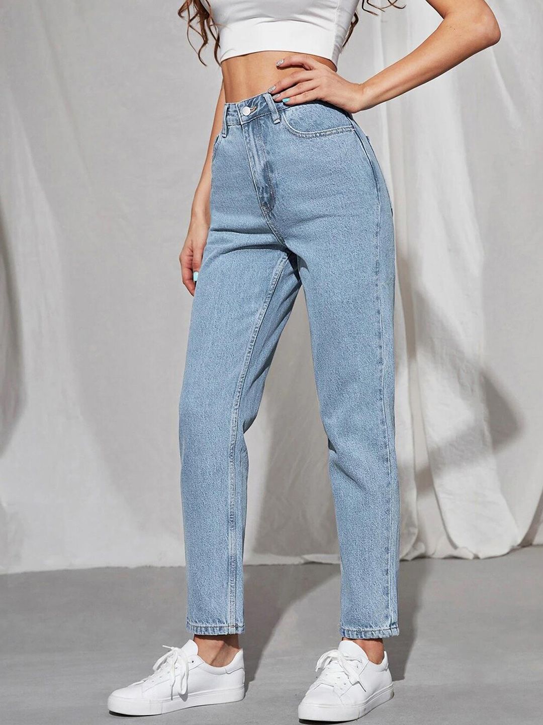 Kotty Women Blue Jean Straight Fit High-Rise Stretchable Jeans