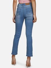 Kotty Women Blue Skinny Fit High-Rise Low Distress Jeans