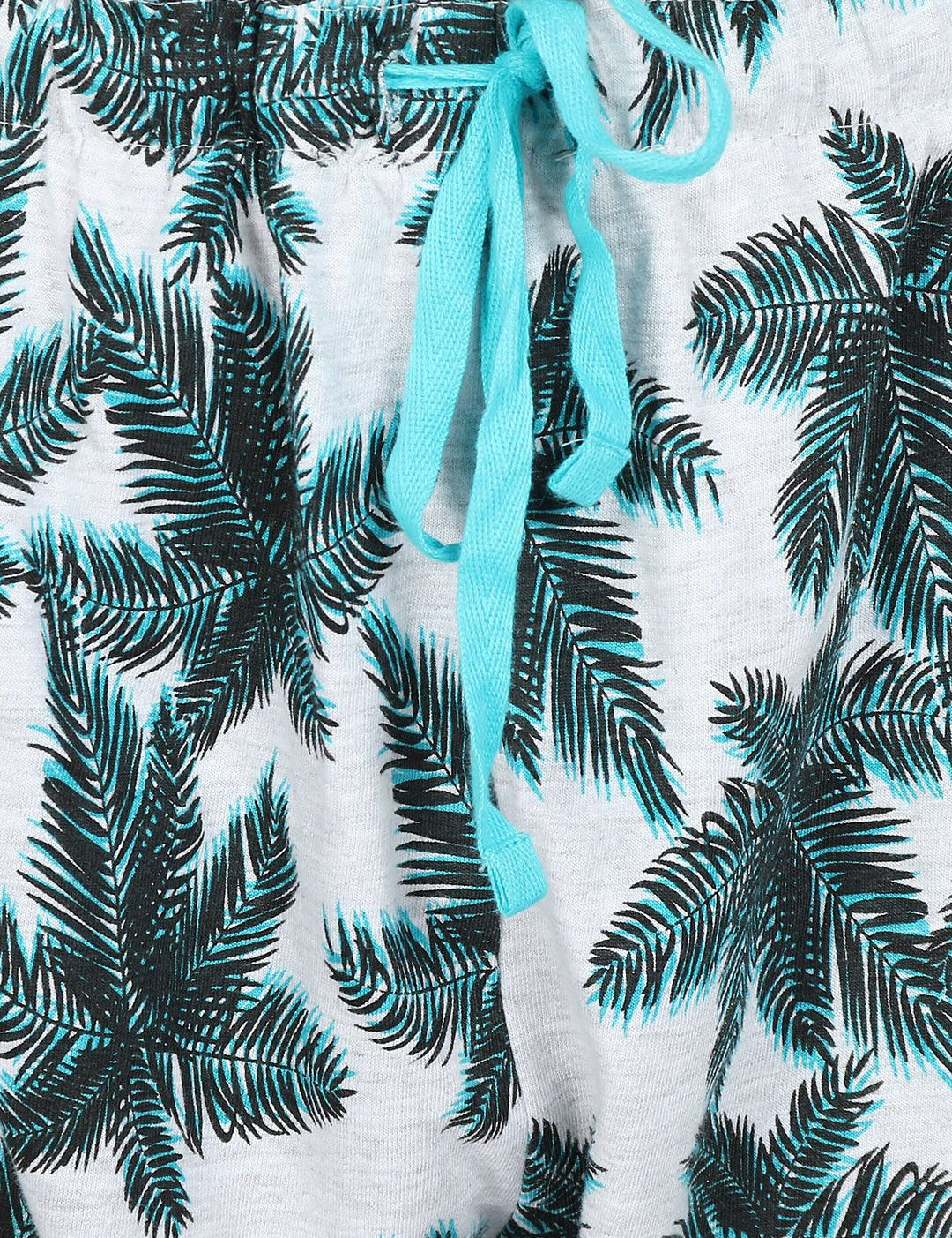 Kotty Women White & Blue Printed Lounge Shorts KTTSLEEPSHORTS231