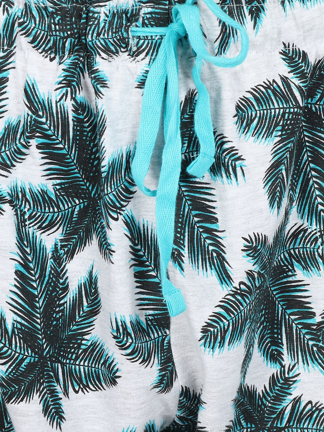 Kotty Women White & Blue Printed Lounge Shorts KTTSLEEPSHORTS231