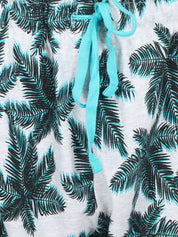 Kotty Women White & Blue Printed Lounge Shorts KTTSLEEPSHORTS231