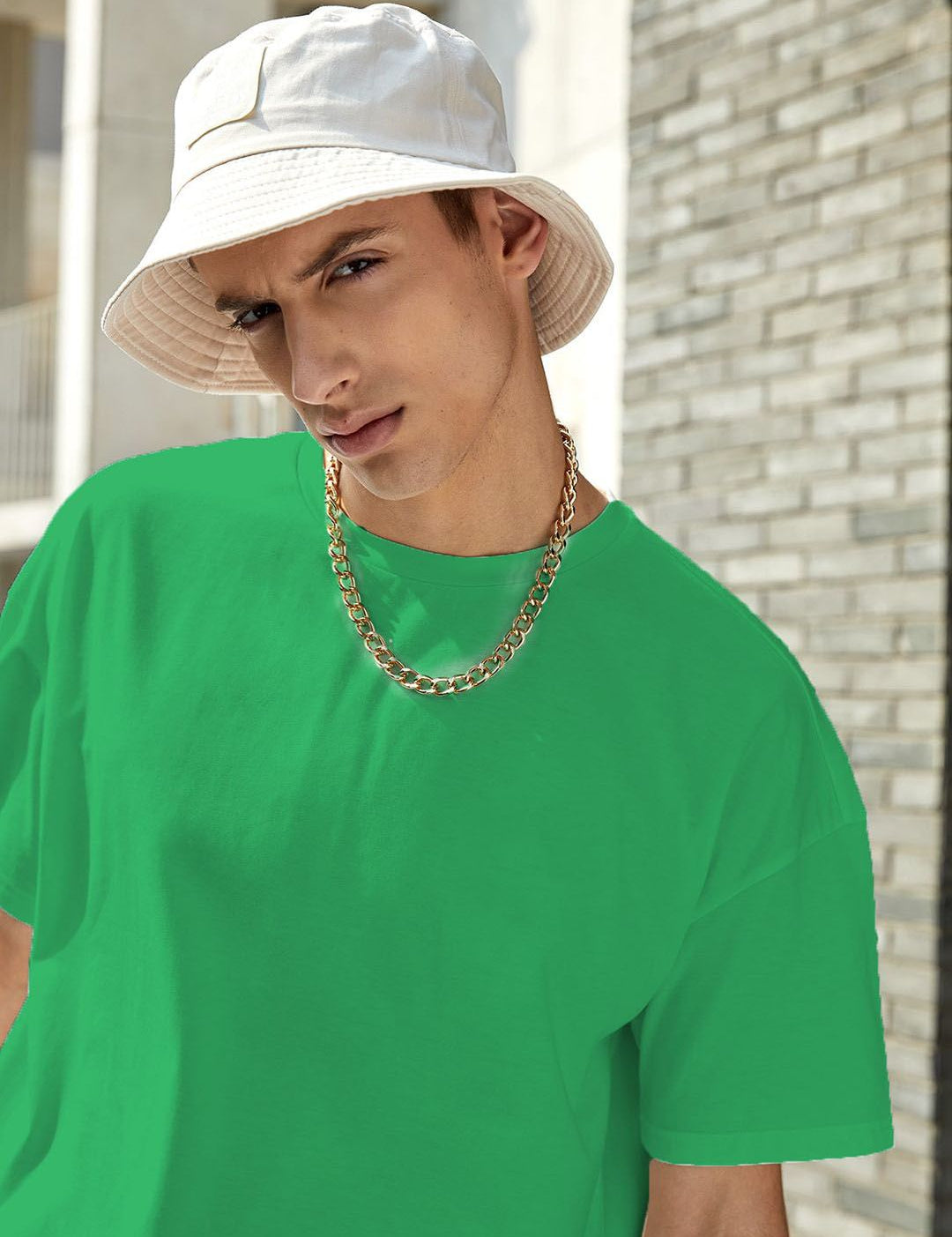 Kotty Green Regular Fit Cotton Casual T-Shirt